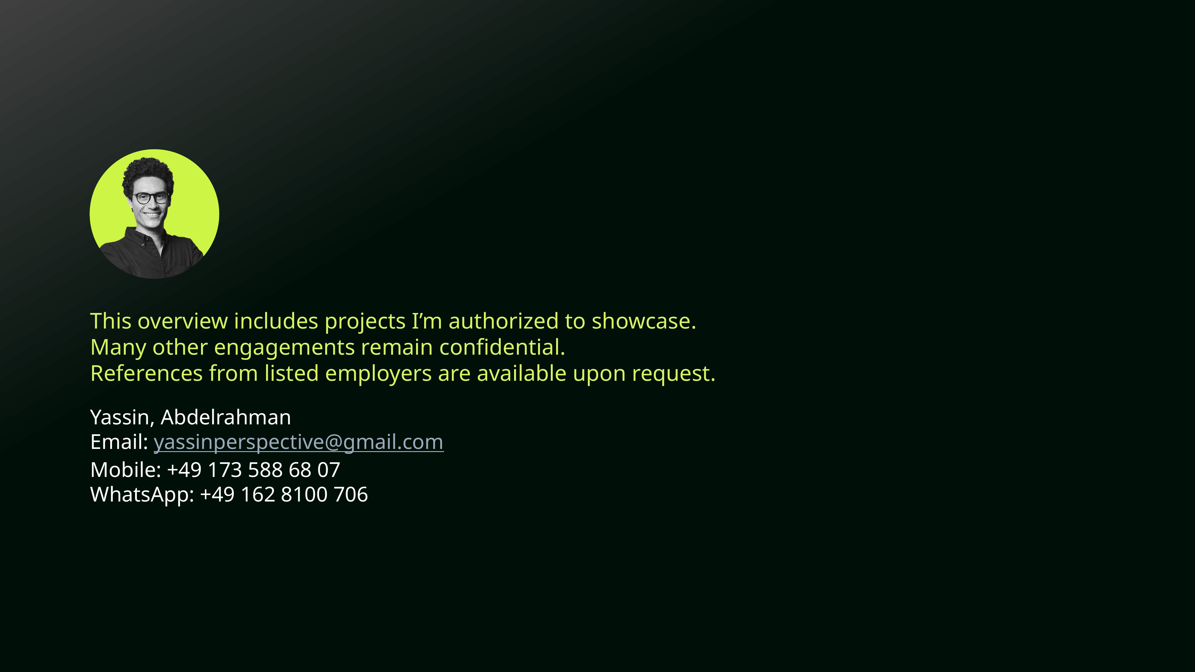 Credentials page 16